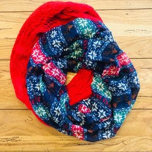 EUC!  Knitted & Sheer Infinity Fashion Scarf Bundle (2 scarves).
